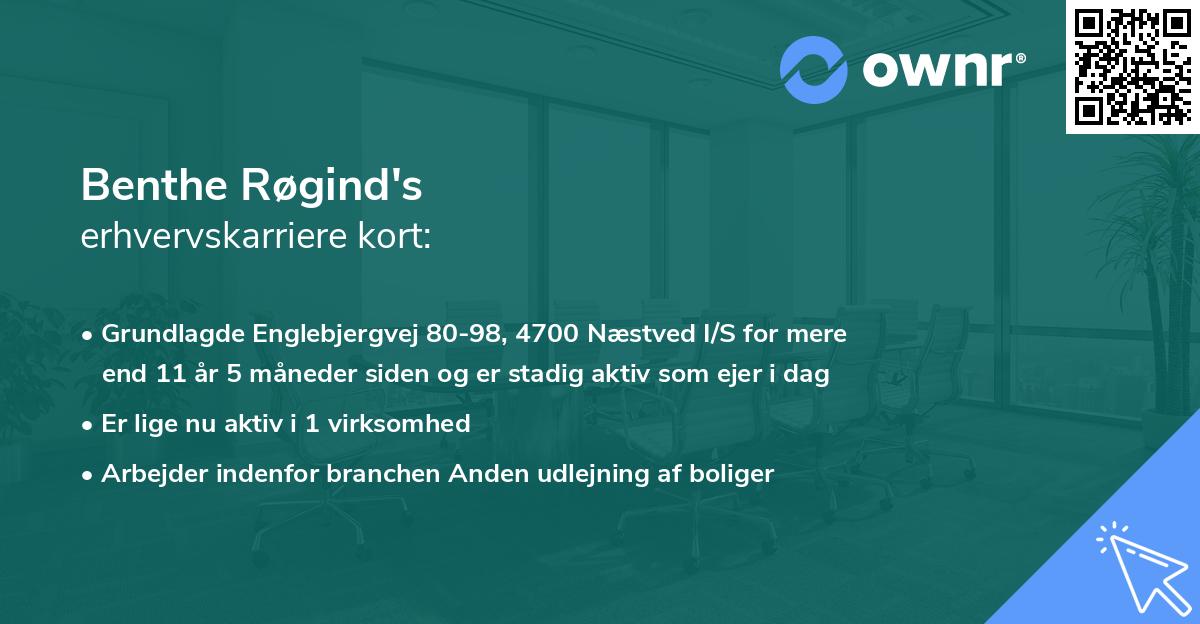 Benthe Røgind's erhvervskarriere kort