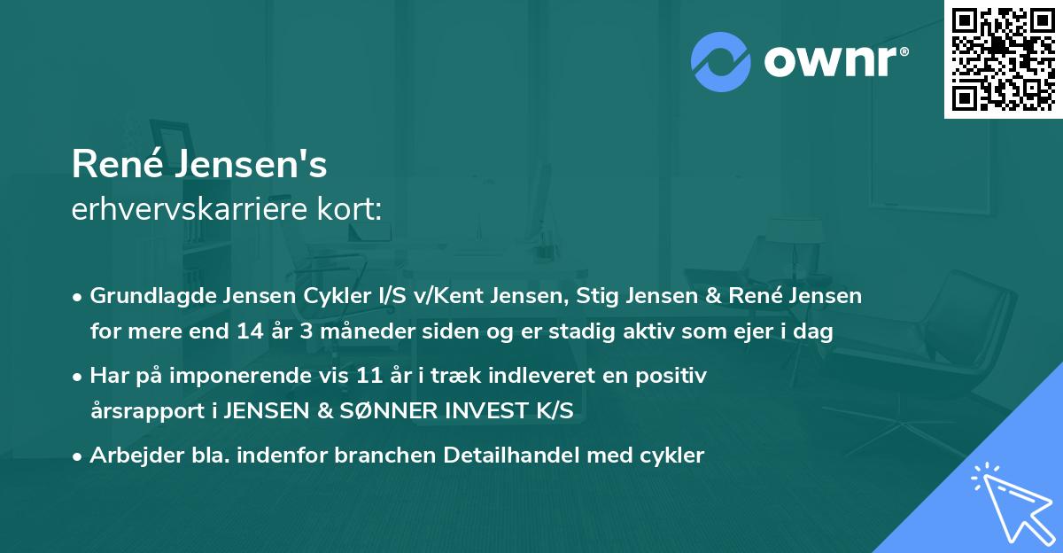 René Jensen's erhvervskarriere kort