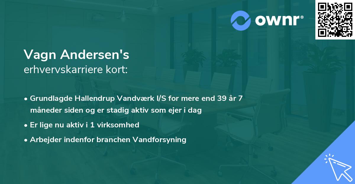 Vagn Andersen's erhvervskarriere kort