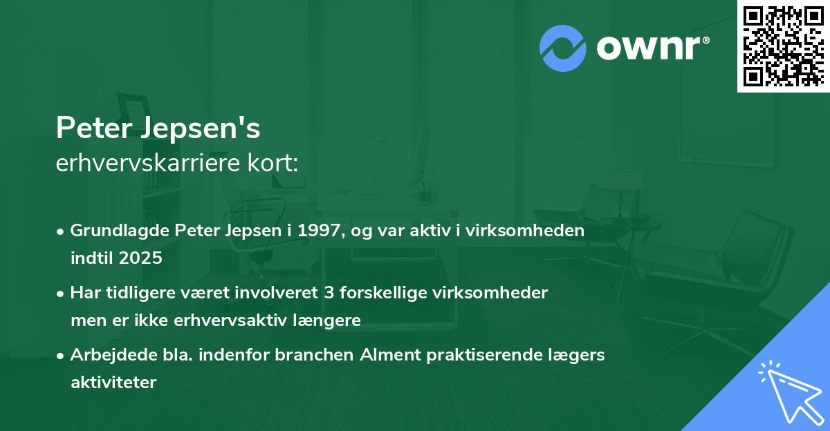 Peter Jepsen's erhvervskarriere kort