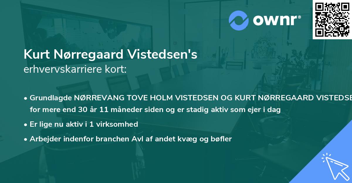 Kurt Nørregaard Vistedsen's erhvervskarriere kort
