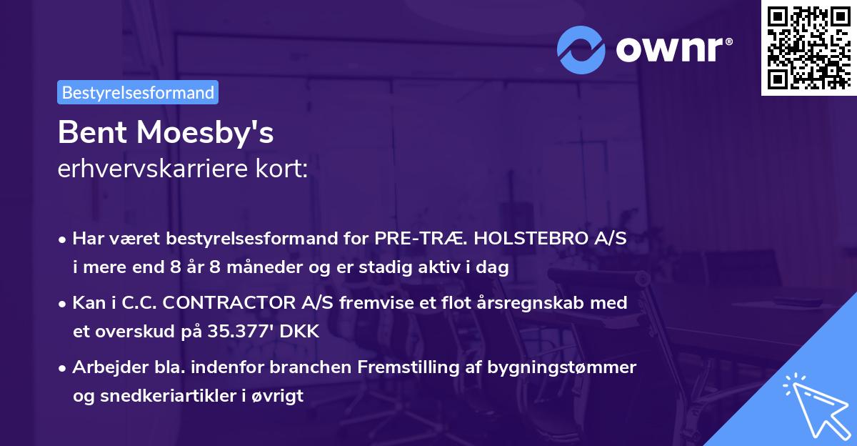 Bent Moesby's erhvervskarriere kort