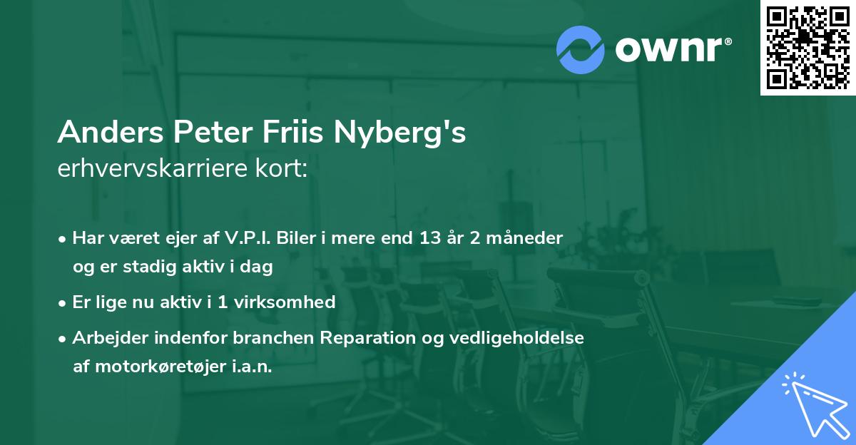 Anders Peter Friis Nyberg's erhvervskarriere kort