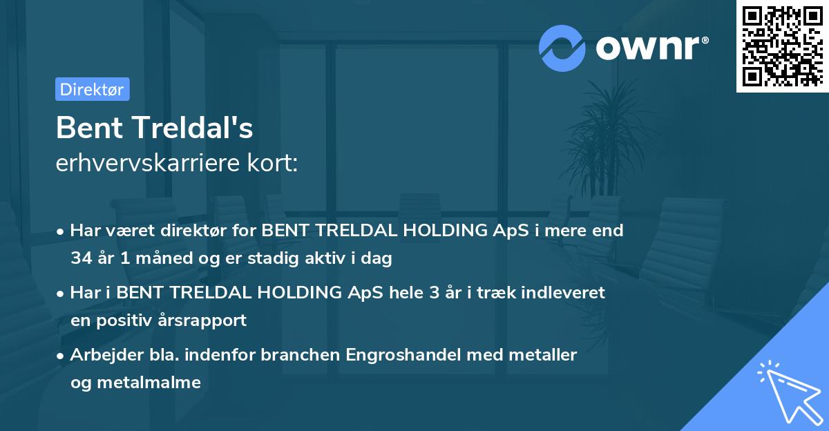 Bent Treldal's erhvervskarriere kort