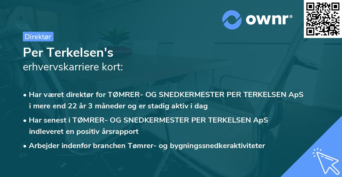 Per Terkelsen's erhvervskarriere kort