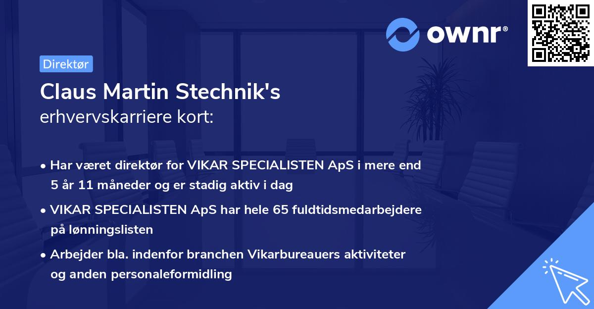 Claus Martin Stechnik's erhvervskarriere kort