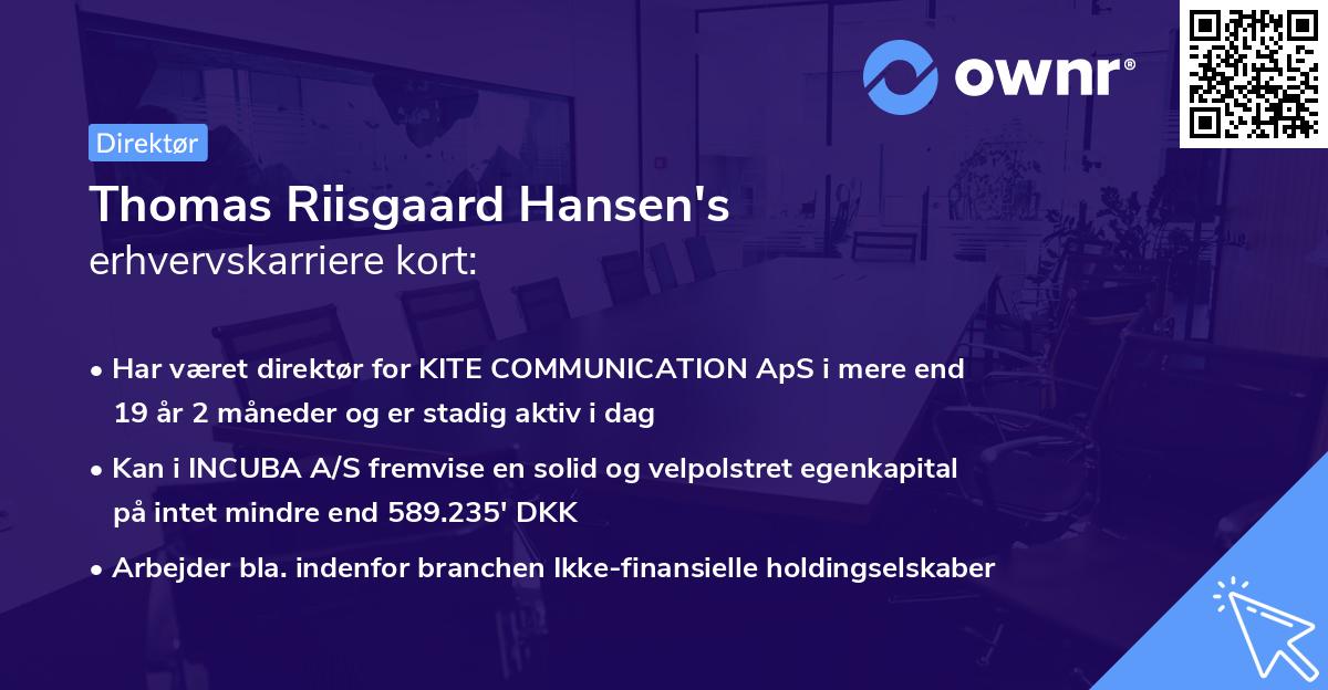 Thomas Riisgaard Hansen's erhvervskarriere kort