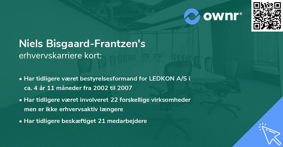 Niels Bisgaard-Frantzen's erhvervskarriere kort