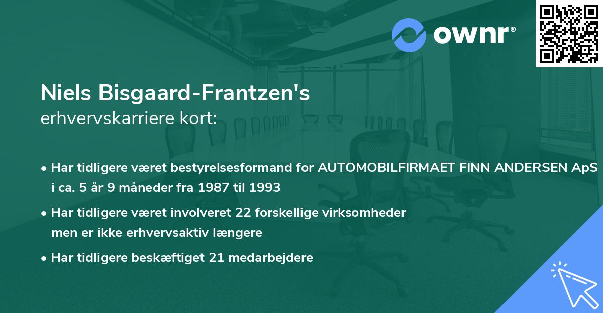 Niels Bisgaard-Frantzen's erhvervskarriere kort