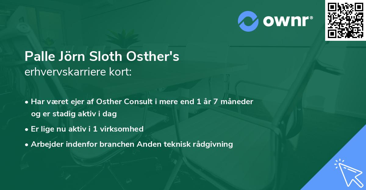 Palle Jörn Sloth Osther's erhvervskarriere kort