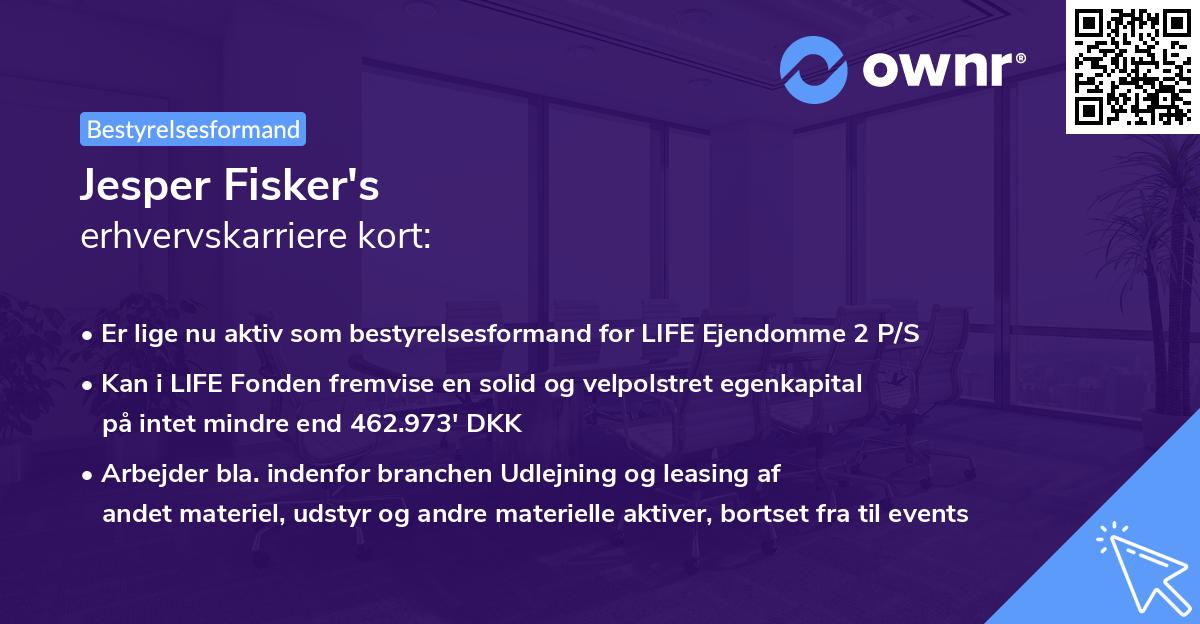 Jesper Fisker's erhvervskarriere kort