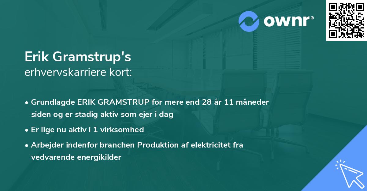 Erik Gramstrup's erhvervskarriere kort