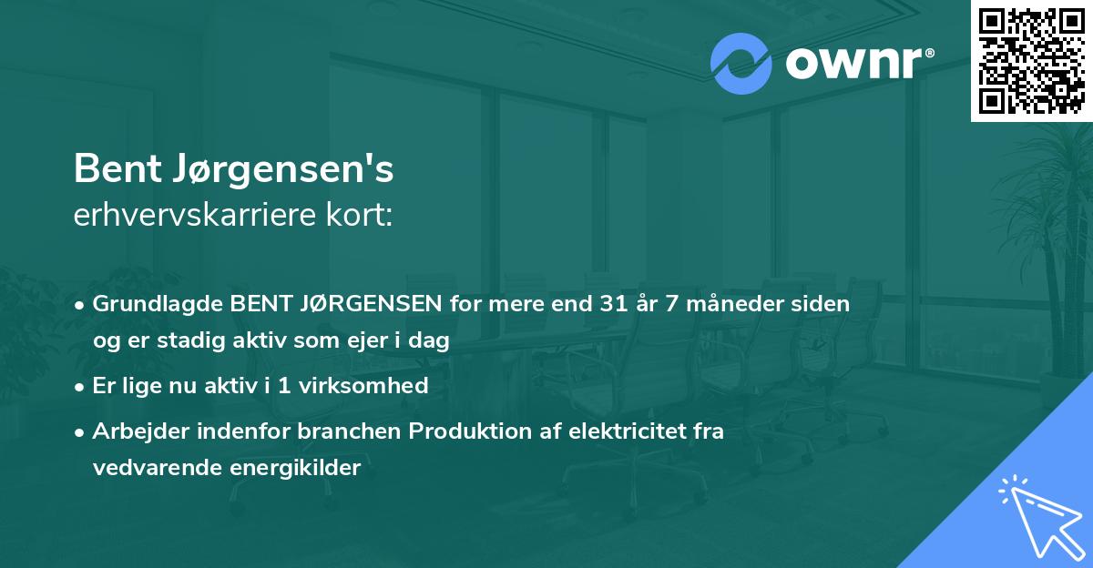 Bent Jørgensen's erhvervskarriere kort