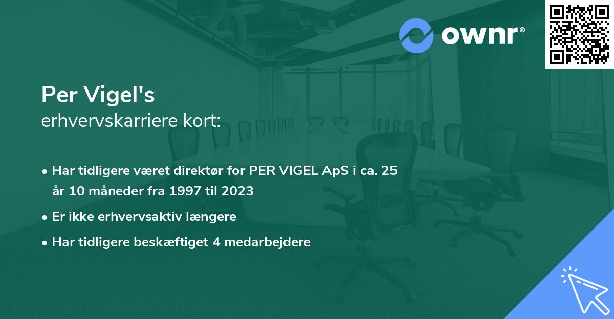 Per Vigel's erhvervskarriere kort