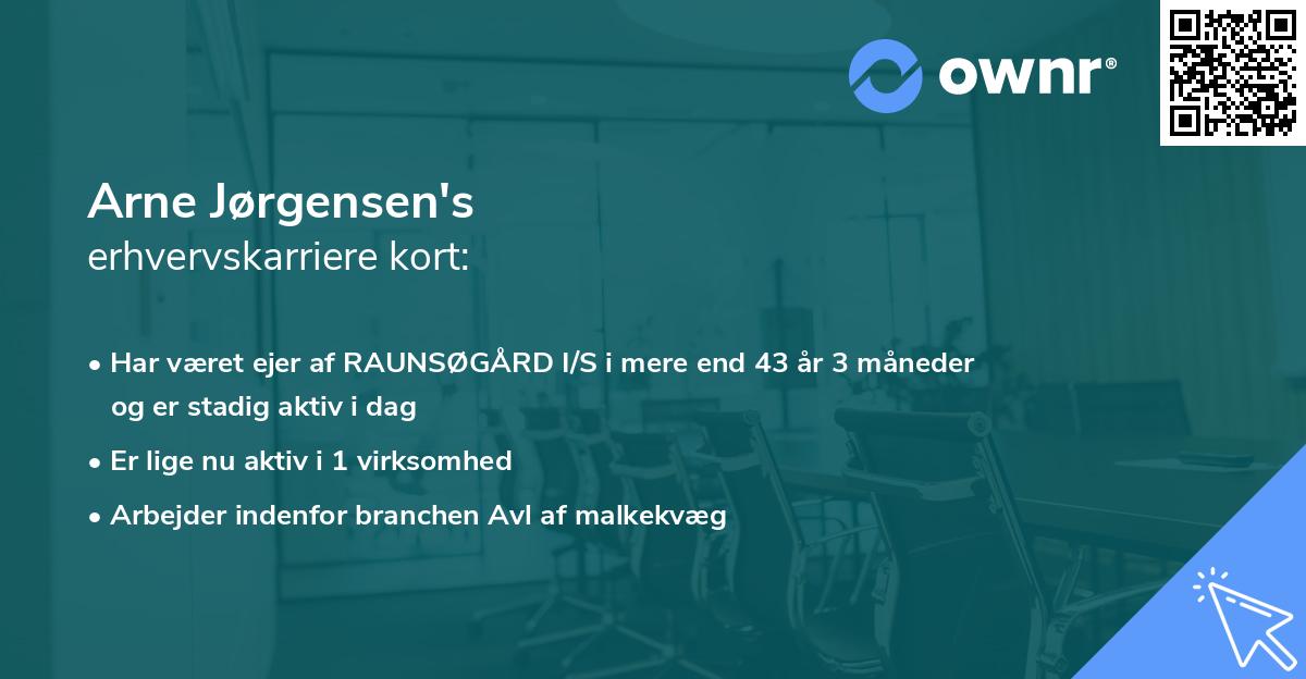 Arne Jørgensen's erhvervskarriere kort