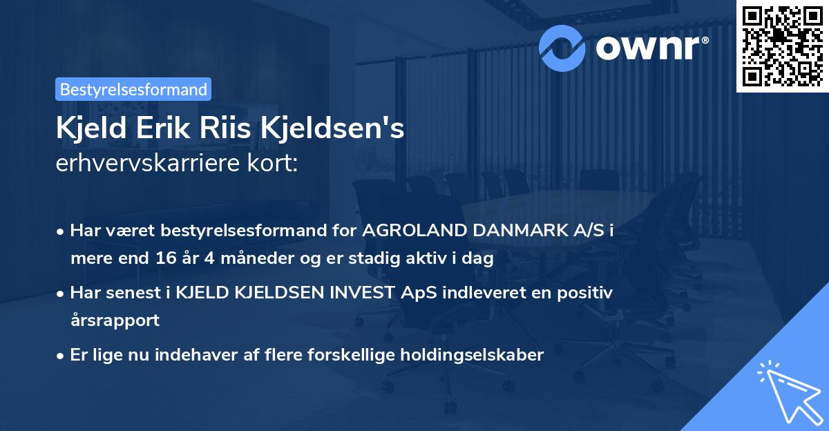 Kjeld Erik Riis Kjeldsen's erhvervskarriere kort