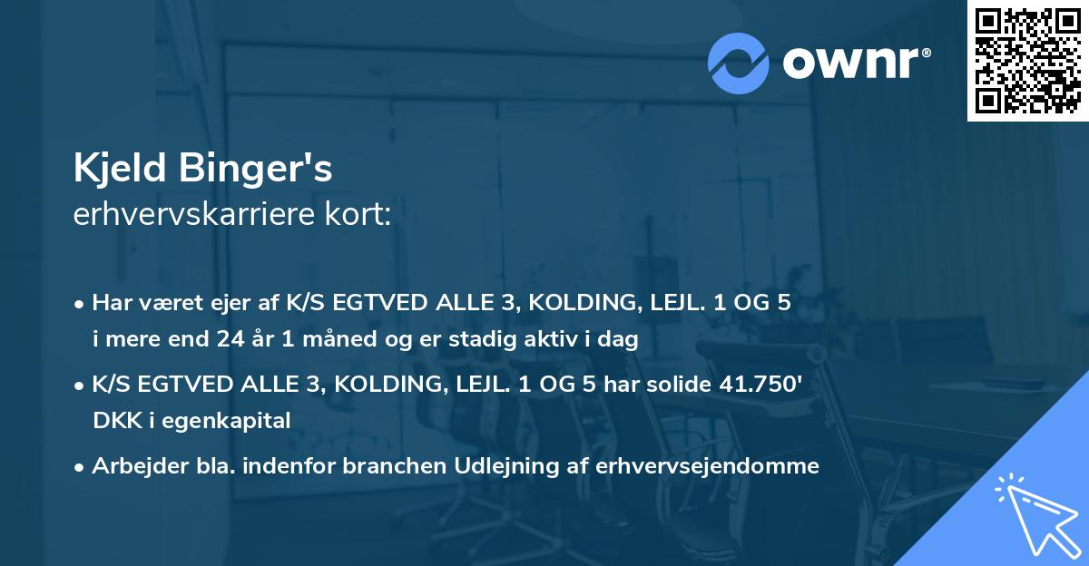 Kjeld Binger's erhvervskarriere kort