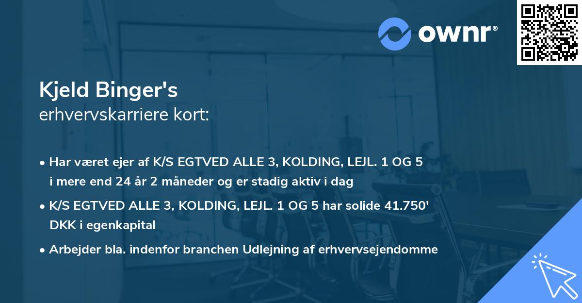 Kjeld Binger's erhvervskarriere kort
