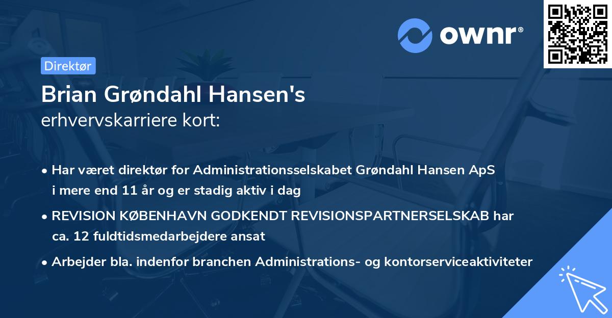 Brian Grøndahl Hansen's erhvervskarriere kort