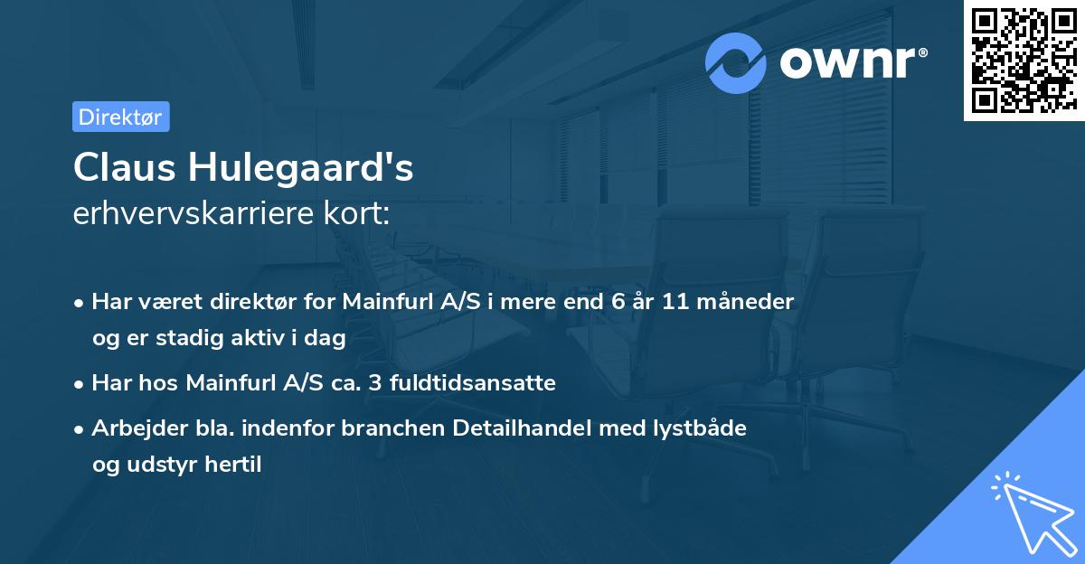 Claus Hulegaard's erhvervskarriere kort