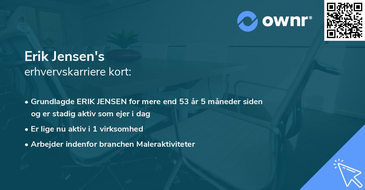 Erik Jensen's erhvervskarriere kort