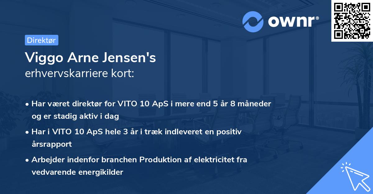 Viggo Arne Jensen's erhvervskarriere kort