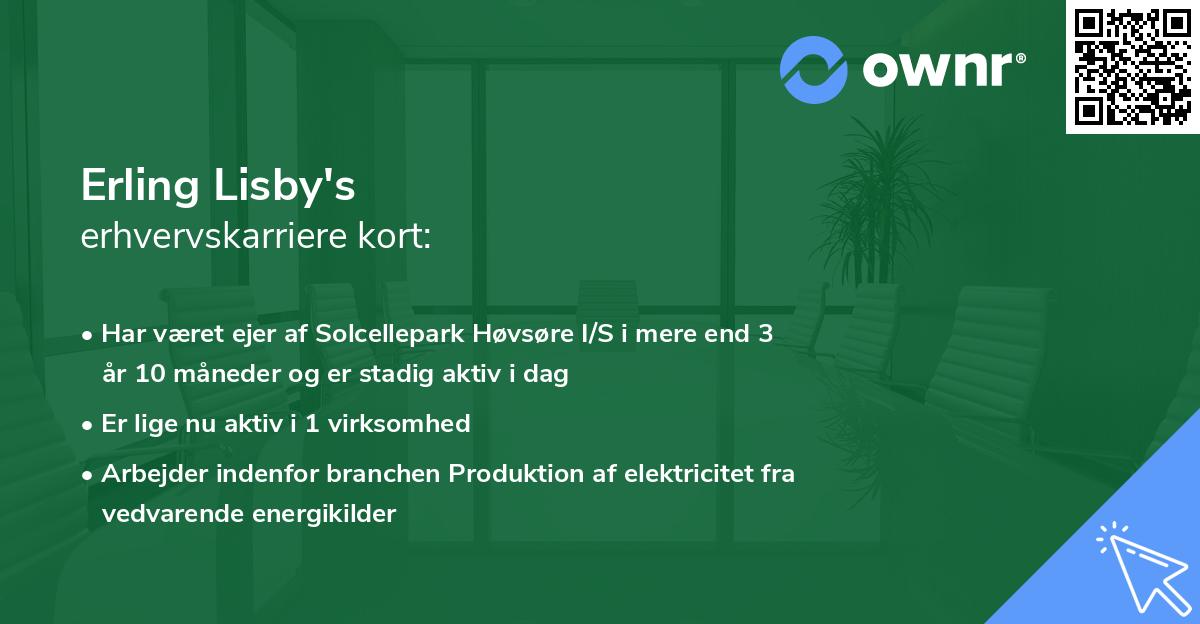 Erling Lisby's erhvervskarriere kort