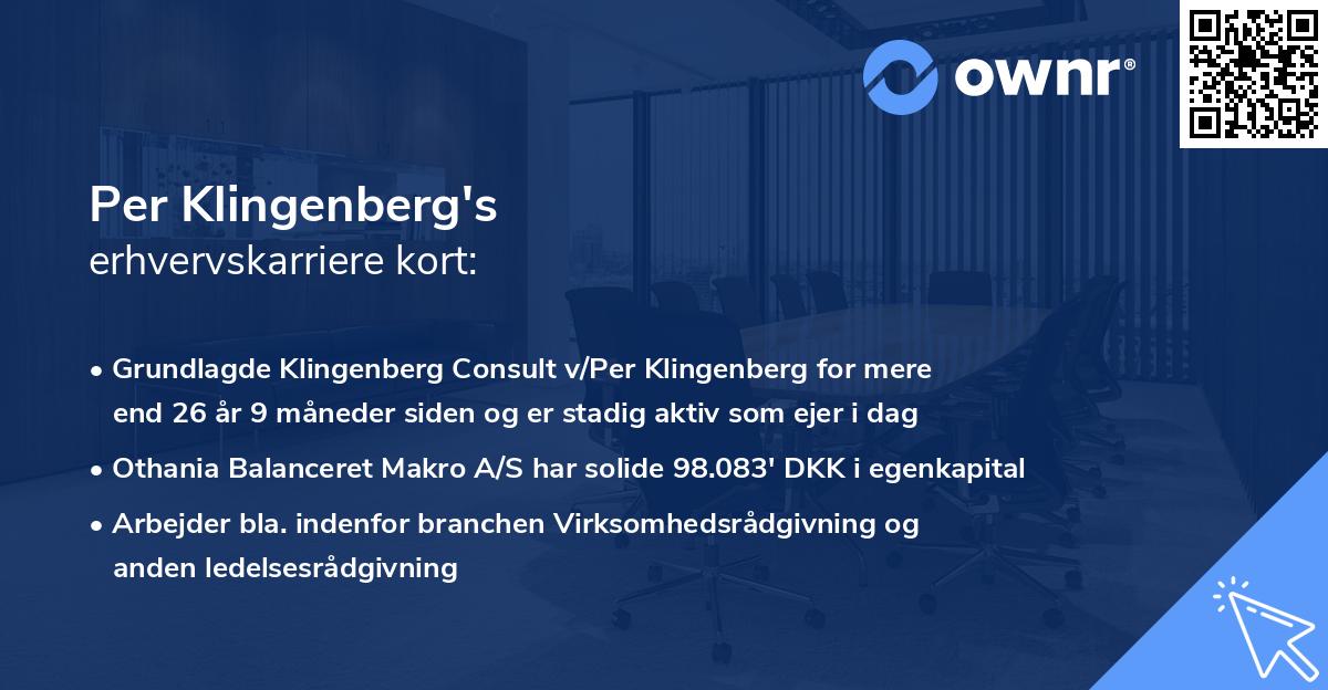 Per Klingenberg's erhvervskarriere kort