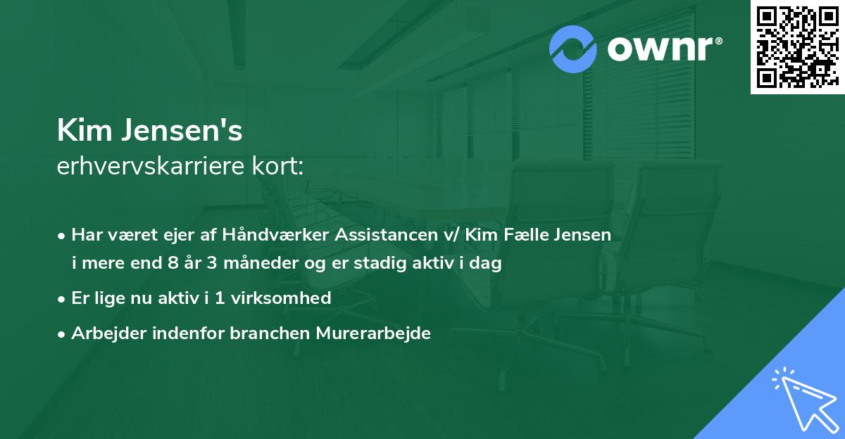 Kim Jensen's erhvervskarriere kort