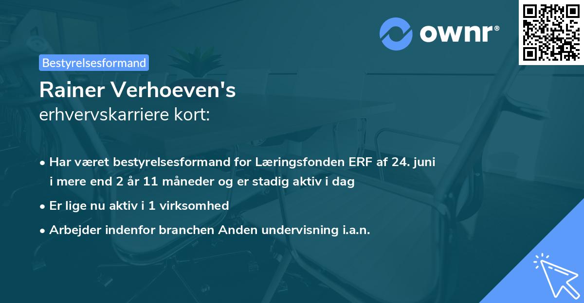 Rainer Verhoeven's erhvervskarriere kort