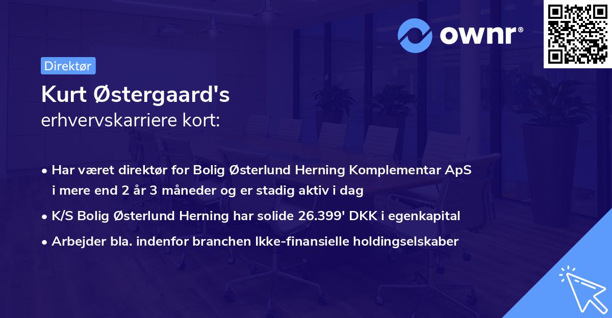 Kurt Østergaard's erhvervskarriere kort