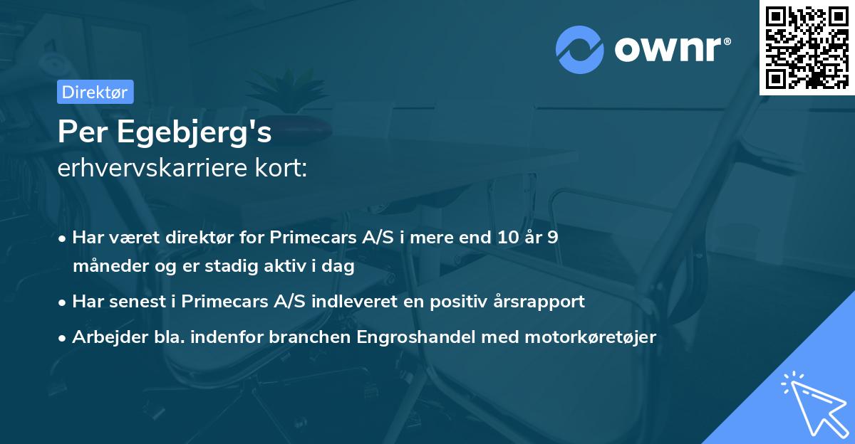 Per Egebjerg's erhvervskarriere kort