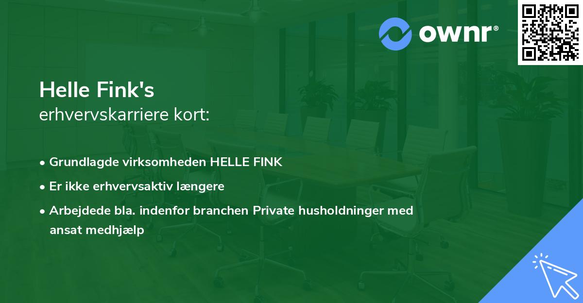 Helle Fink's erhvervskarriere kort