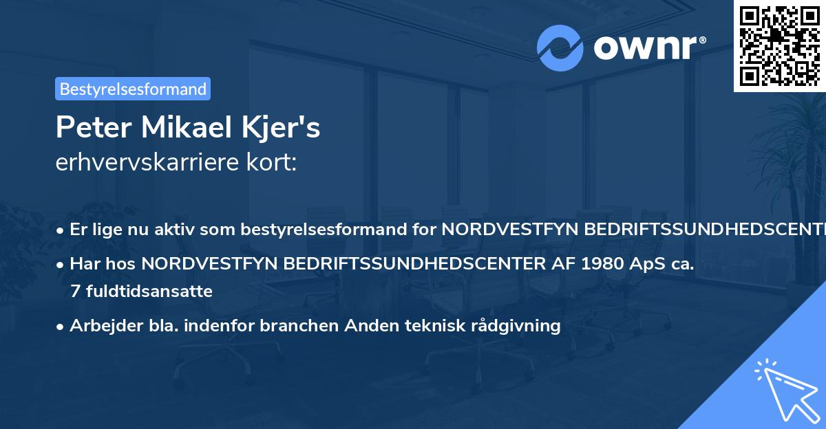Peter Mikael Kjer's erhvervskarriere kort