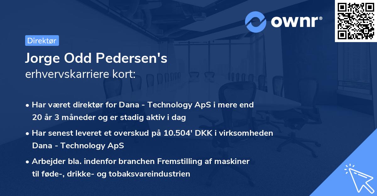 Jorge Odd Pedersen's erhvervskarriere kort