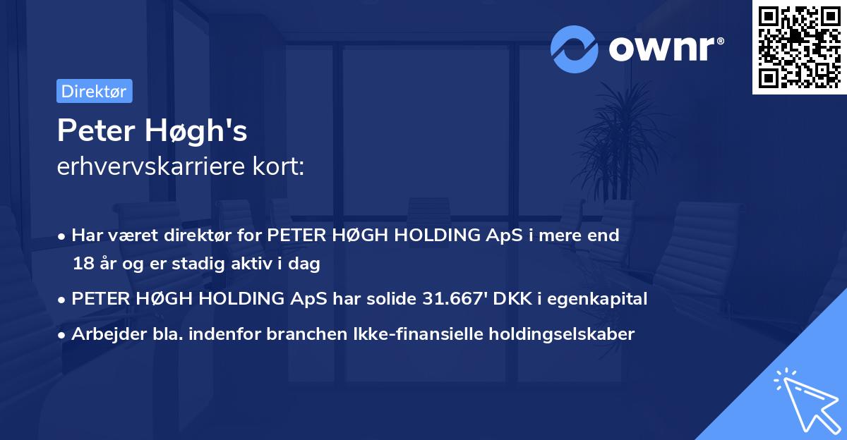 Peter Høgh's erhvervskarriere kort