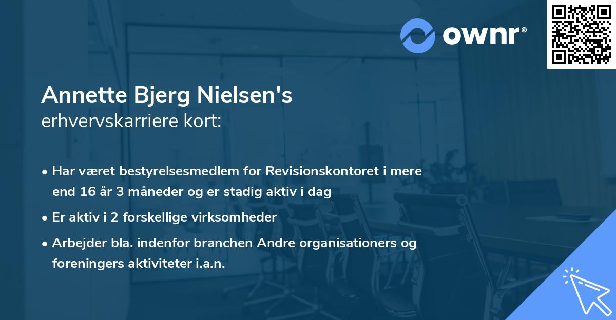 Annette Bjerg Nielsen's erhvervskarriere kort