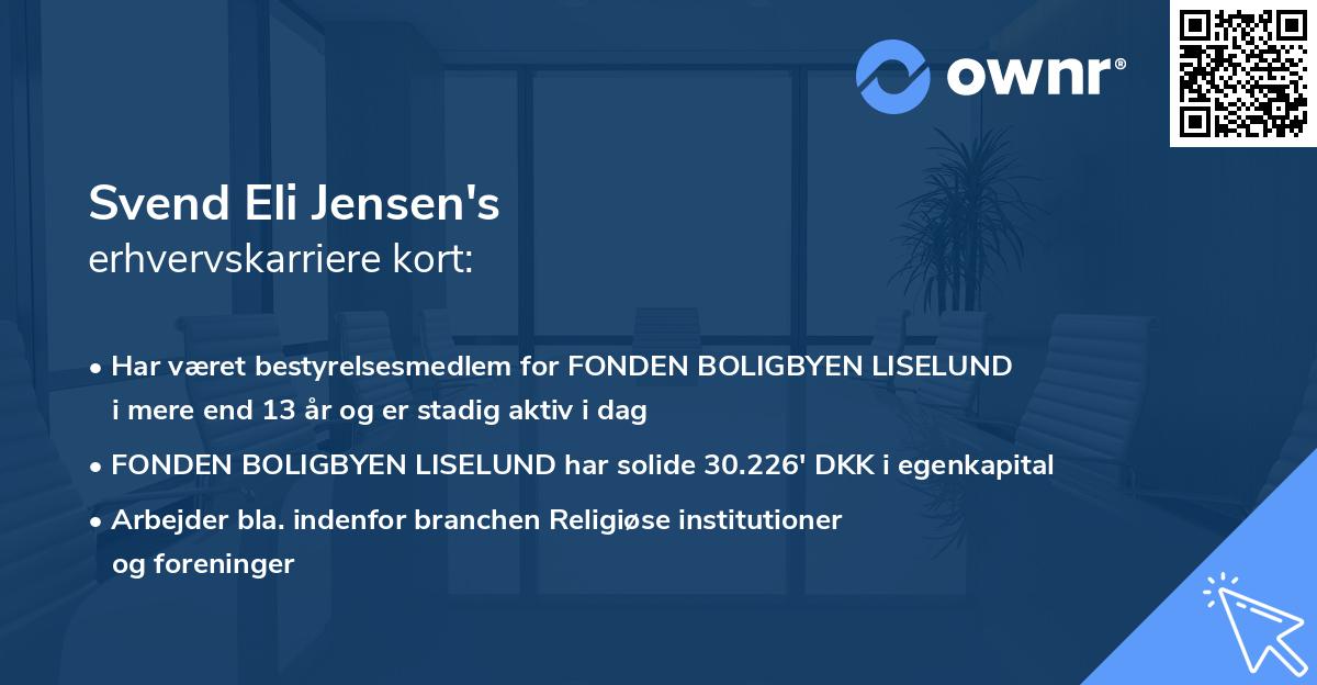 Svend Eli Jensen's erhvervskarriere kort