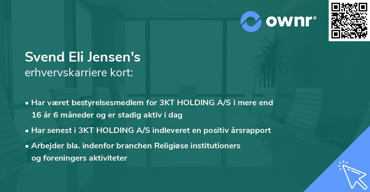 Svend Eli Jensen's erhvervskarriere kort