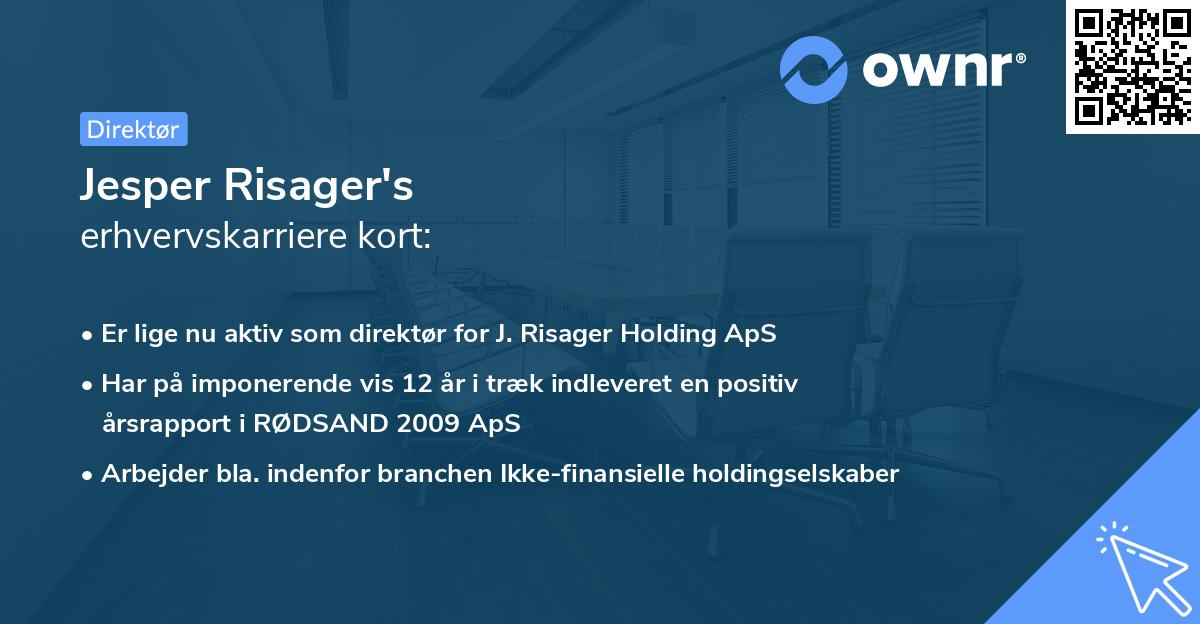 Jesper Risager's erhvervskarriere kort