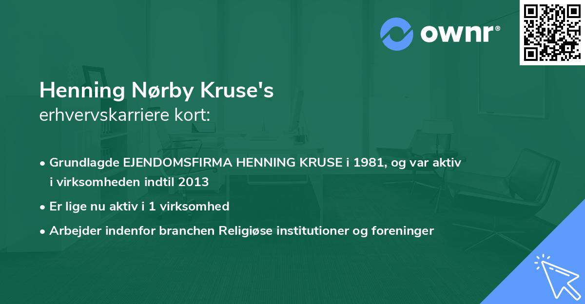 Henning Nørby Kruse's erhvervskarriere kort
