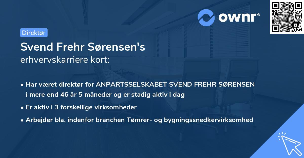 Svend Frehr Sørensen's erhvervskarriere kort