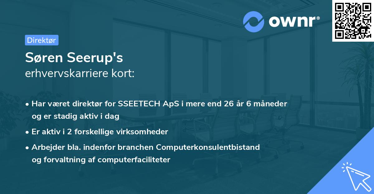 Søren Seerup's erhvervskarriere kort