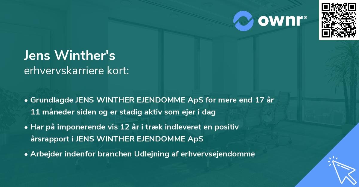 Jens Winther's erhvervskarriere kort
