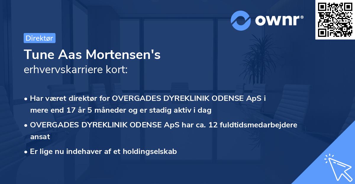 Tune Aas Mortensen's erhvervskarriere kort