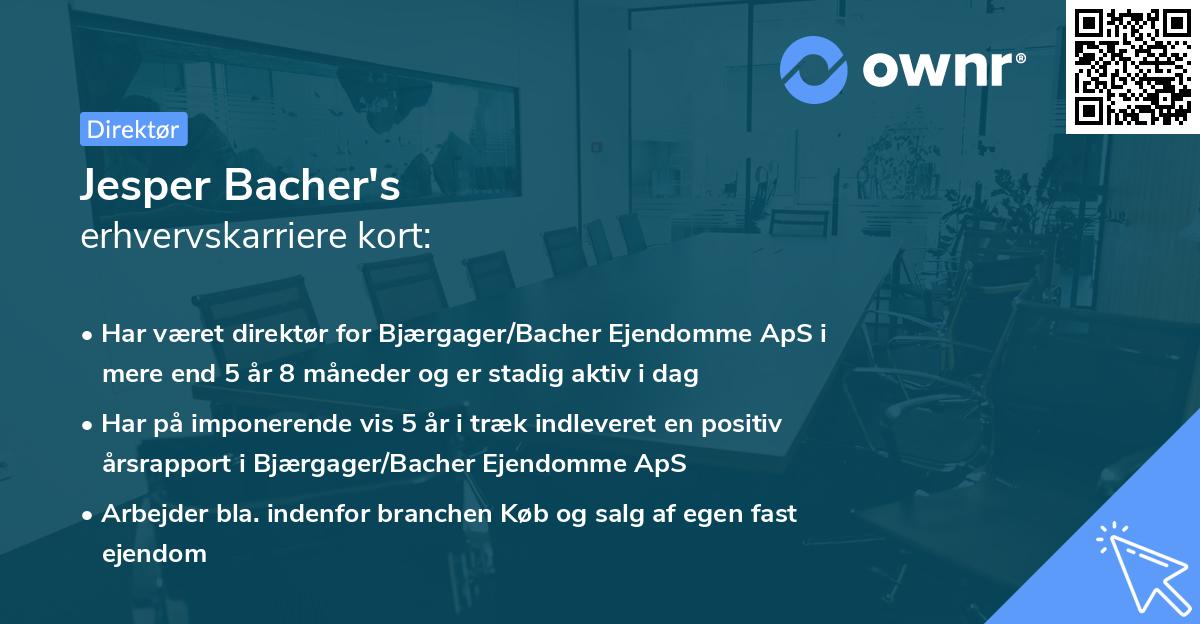 Jesper Bacher's erhvervskarriere kort