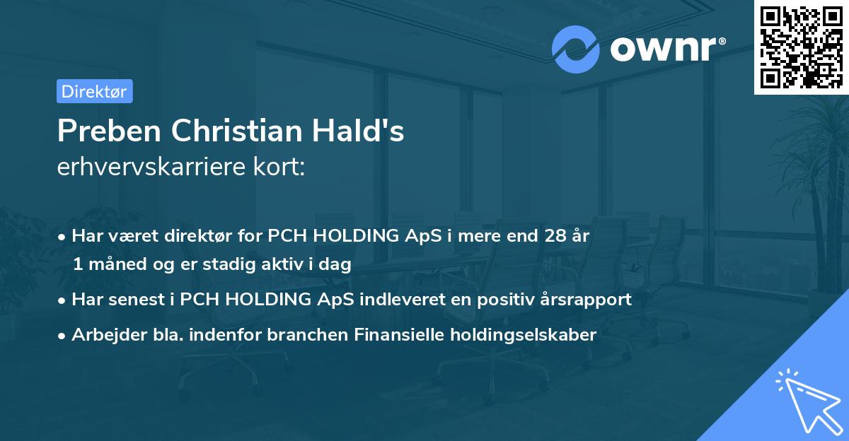 Preben Christian Hald's erhvervskarriere kort