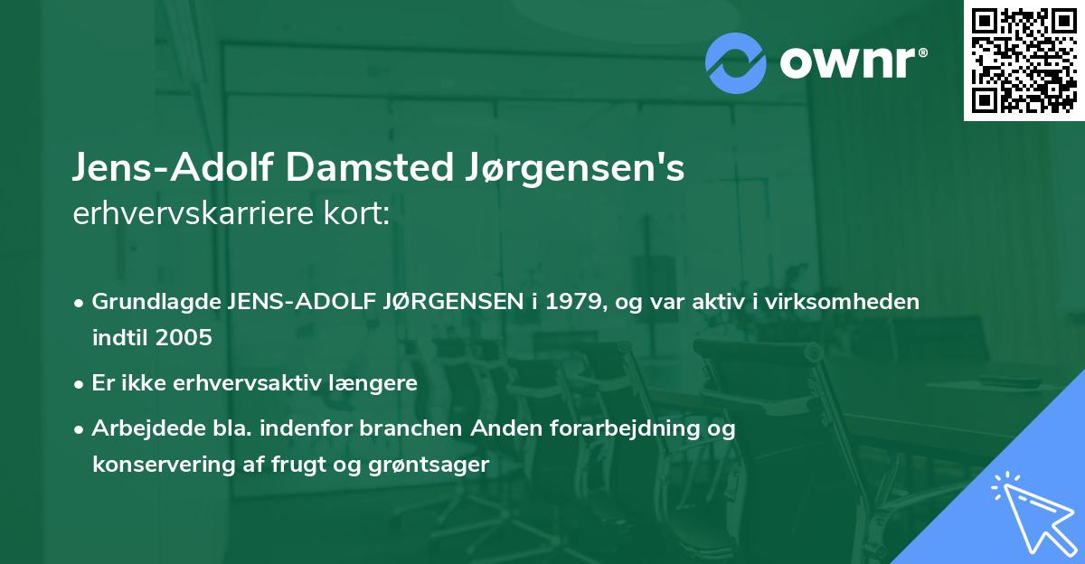Jens-Adolf Damsted Jørgensen's erhvervskarriere kort
