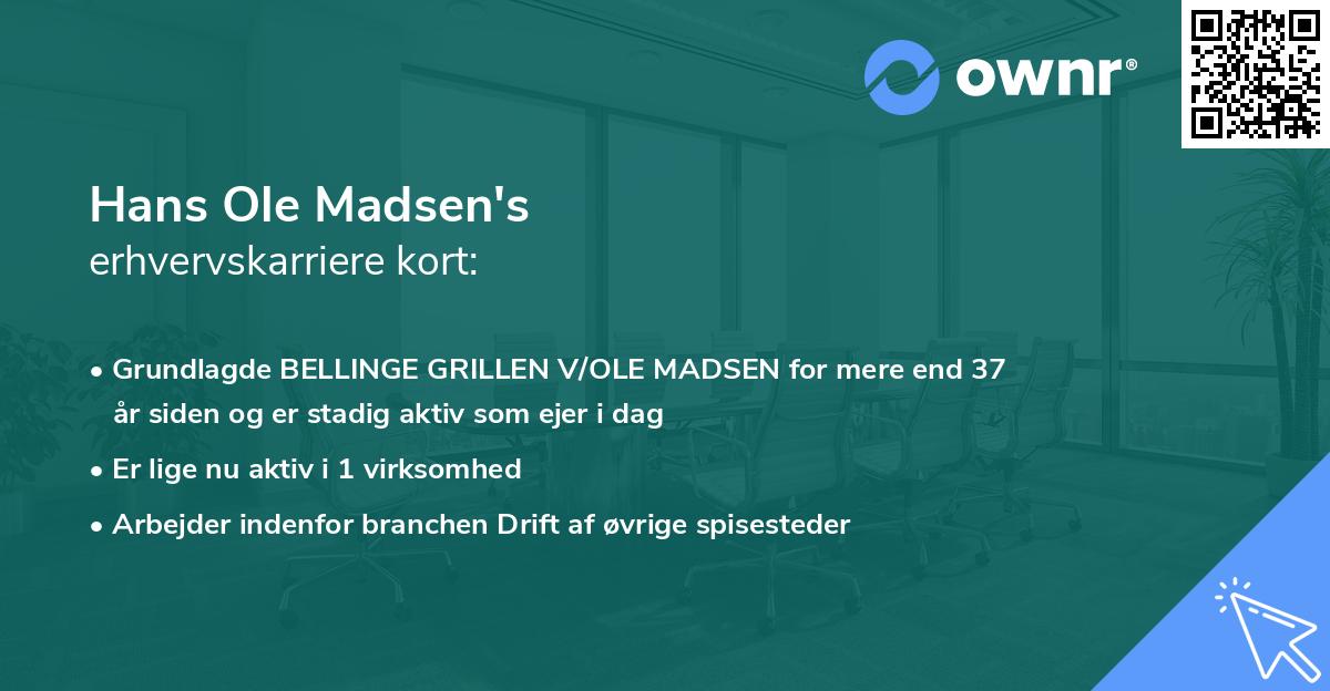 Hans Ole Madsen's erhvervskarriere kort