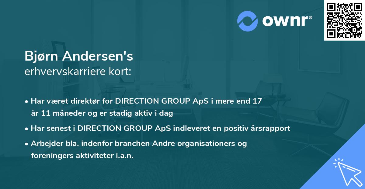 Bjørn Andersen's erhvervskarriere kort